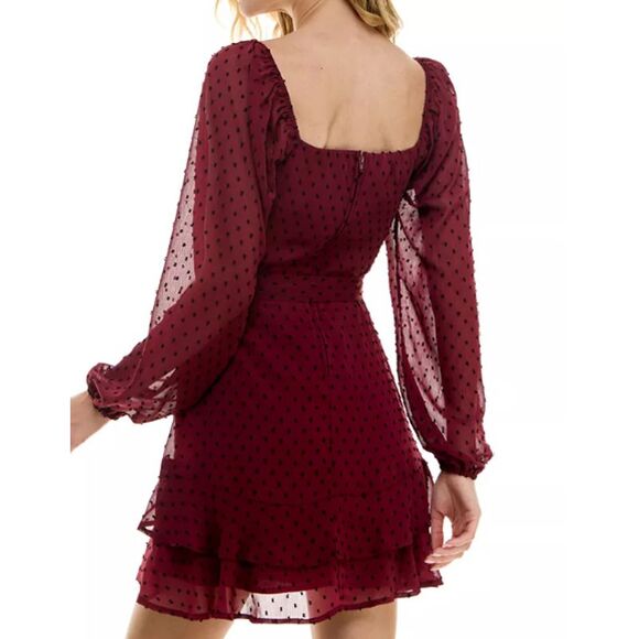 Trixxi dress Juniors' Surplice-Neck Tie-Waist Fit & Flare Dress size 3 Romantic - Picture 14 of 16